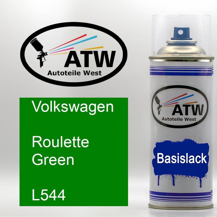 Volkswagen, Roulette Green, L544: 400ml Sprühdose, von ATW Autoteile West.